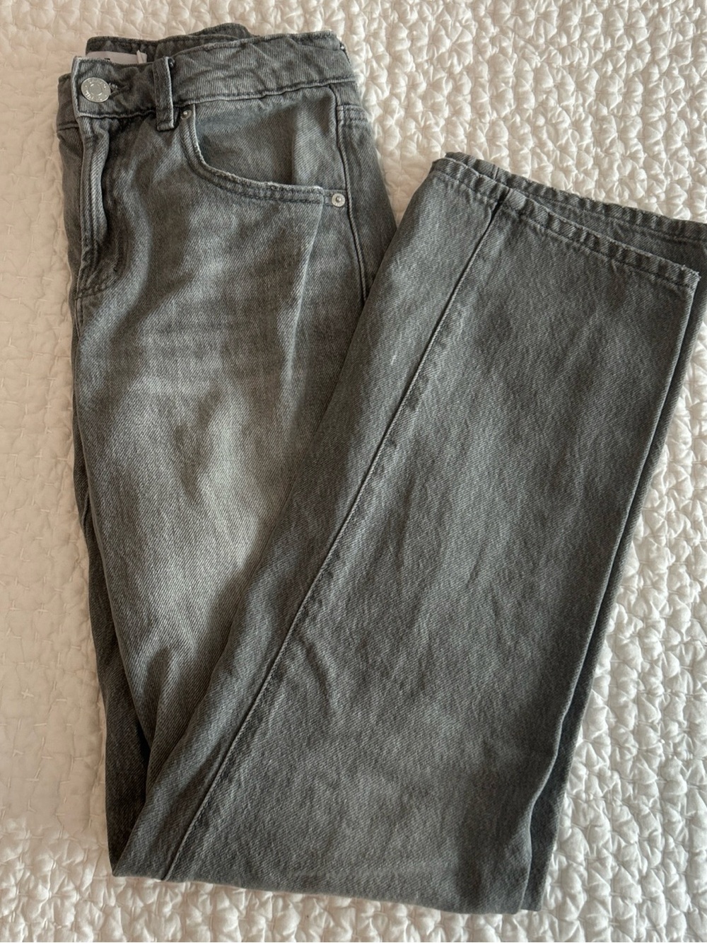 Garage - Iron Grey Relaxed Straight Leg Jeans - Size 24 (0)